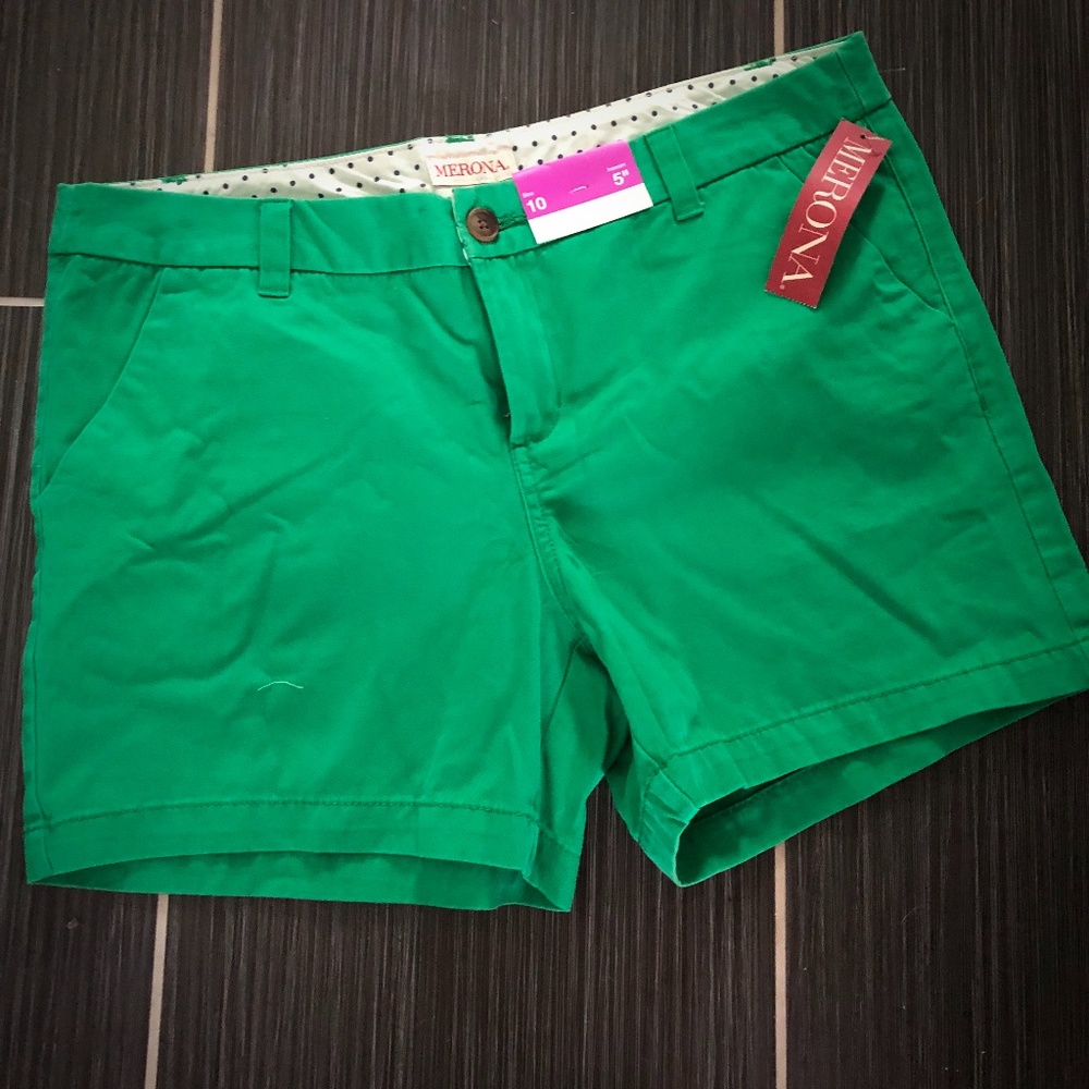 Mahul Green Cotton Shorts Size 10 NWT